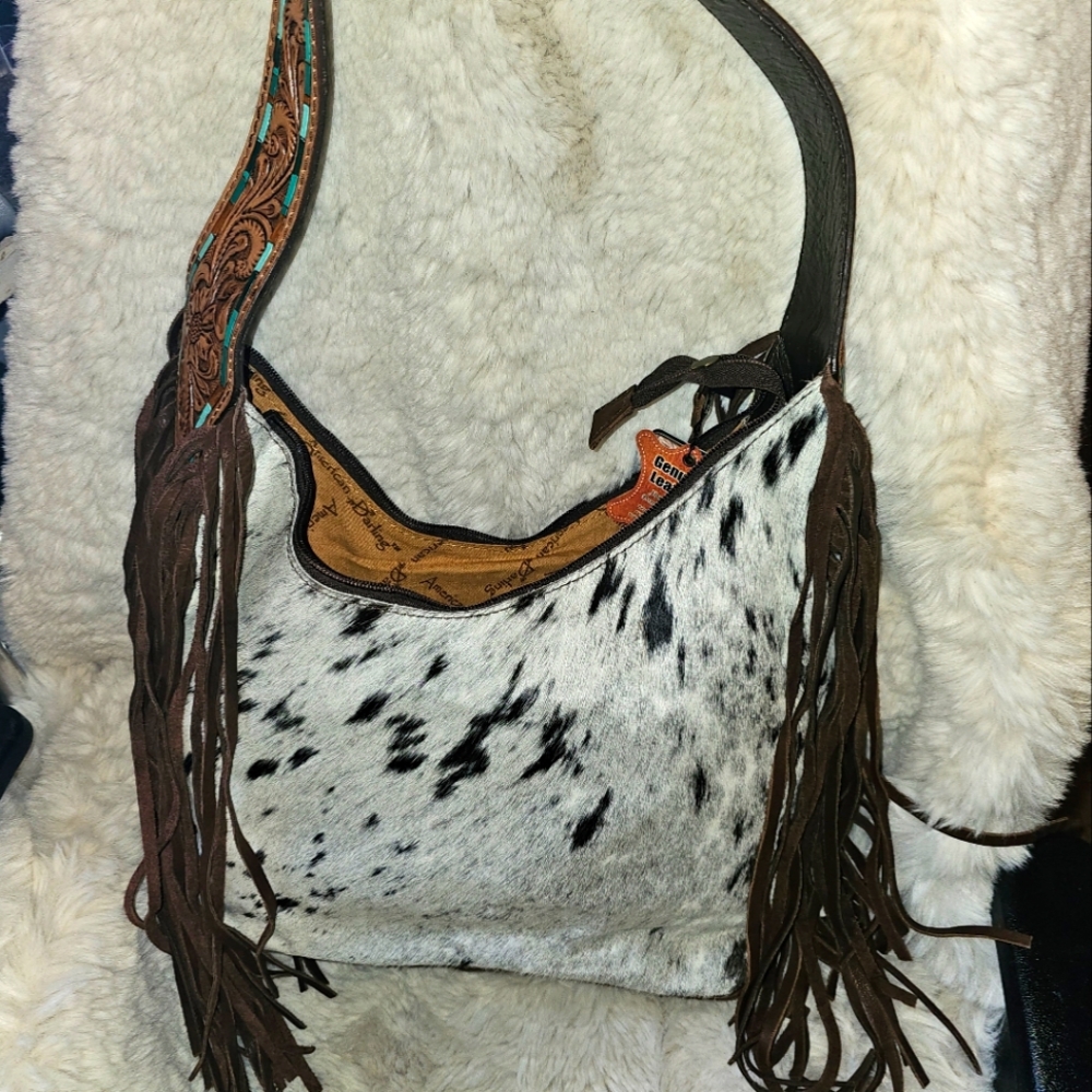 Cowhide Fringe Shoulder Bag American Darling